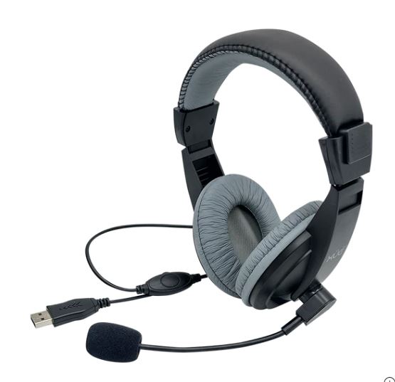 DIADEMA XUE H520 USB 2.0 MIC GIRATORIO NEGRA /GRIS- CONTROL EN CABLE